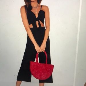 Nasty gal black crop top and wide leg pants